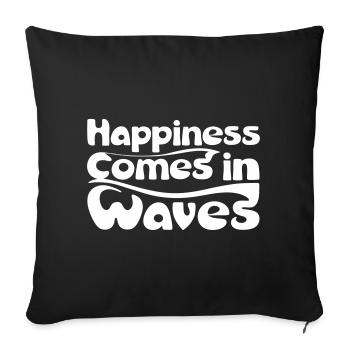 Waves of Happiness in Vintage Style - Sofa pillowcase 17,3'' x 17,3'' (45 x 45 cm) - black - Front
