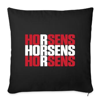 Horsens Denmark Flag - Sofa pillowcase 17,3'' x 17,3'' (45 x 45 cm) - black - Front