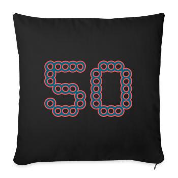 50. 50 ANS. 50e ANNIVERSAIRE. ANNIVERSAIRE 50 ANS. - Housse de coussin décorative 45 x 45 cm - noir - Devant