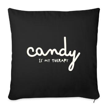 CANDY IS MY THERAPY - Sofa pillowcase 17,3'' x 17,3'' (45 x 45 cm) - black - Front