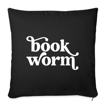 Bookworm Reader Books Liberian Reading Lover - Sofa pillowcase 17,3'' x 17,3'' (45 x 45 cm) - black - Front