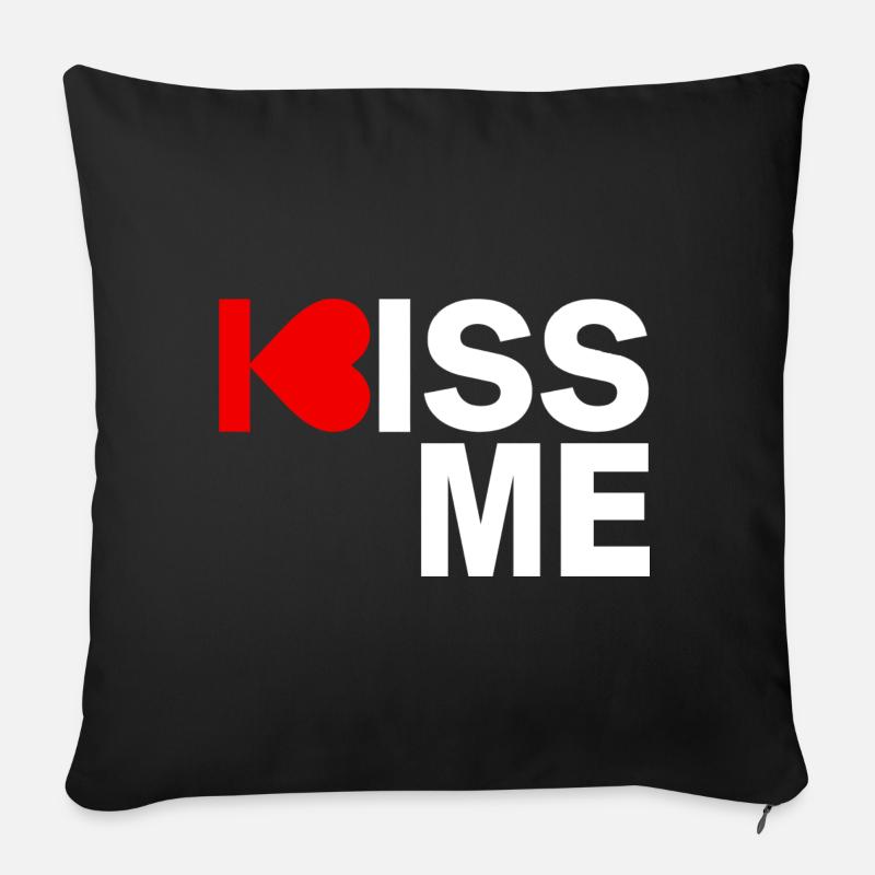 Kiss me - Sofakissenbezug 45 x 45 cm - Schwarz