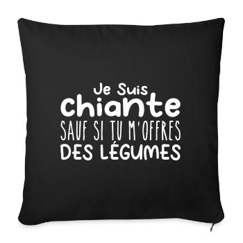 Woman who adores: Vegetables. Funny Design Humor - Sofa pillowcase 17,3'' x 17,3'' (45 x 45 cm) - black - Front