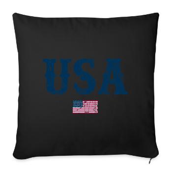 USA Flag - Sofa pillowcase 17,3'' x 17,3'' (45 x 45 cm) - black - Front