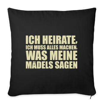 Bachelorette Party Bridal Stag Party Gift - Sofa pillowcase 17,3'' x 17,3'' (45 x 45 cm) - black - Front