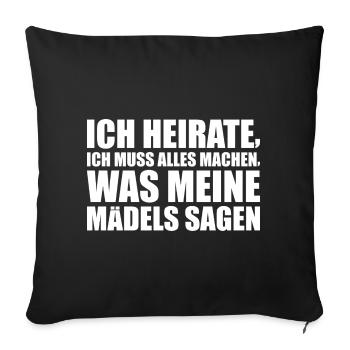 Bachelorette Party Bridal Stag Party Gift - Sofa pillowcase 17,3'' x 17,3'' (45 x 45 cm) - black - Front