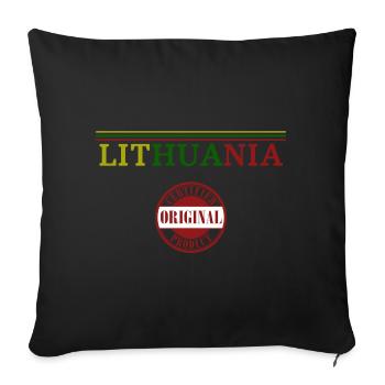 Lithuanian pride, I love Lithuania - Sofa pillowcase 17,3'' x 17,3'' (45 x 45 cm) - black - Front