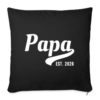 Papa established 2026 - Sofa pillowcase 17,3'' x 17,3'' (45 x 45 cm) - black - Front