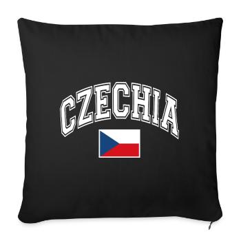 Drapeau de la République tchèque - Housse de coussin décorative 45 x 45 cm - noir - Devant