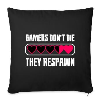 Gamer Herz Botschaft - Sofakissenbezug 45 x 45 cm - Schwarz - Vorne