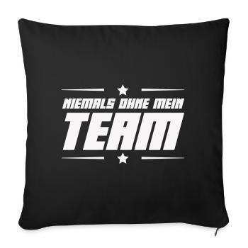 niemals_ohne_mein_team- - Housse de coussin décorative 45 x 45 cm - noir - Devant