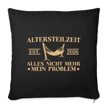 Partial retirement 2026 work colleague early retirement - Sofa pillowcase 17,3'' x 17,3'' (45 x 45 cm) - black - Front