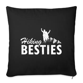 Hiking Adventure Friends Trail Buddies Together - Sofa pillowcase 17,3'' x 17,3'' (45 x 45 cm) - black - Front