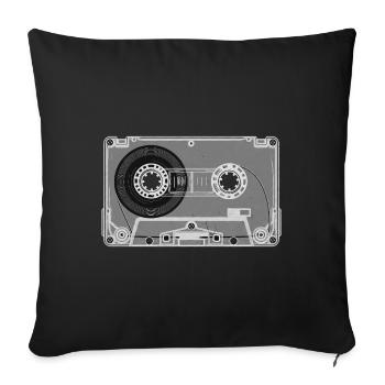 Cassette Retro Print - Sofa pillowcase 17,3'' x 17,3'' (45 x 45 cm) - black - Front