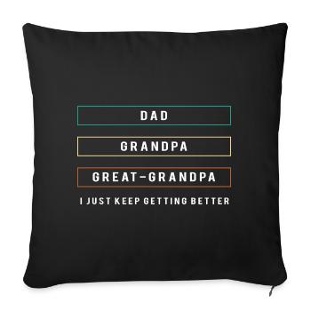 Grandpa Grandson Grandpa Grandpa Grandpa - Sofa pillowcase 17,3'' x 17,3'' (45 x 45 cm) - black - Front