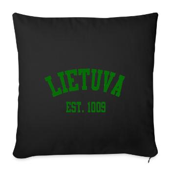 Lietuva Heritage EST 1009 - Sofa pillowcase 17,3'' x 17,3'' (45 x 45 cm) - black - Front