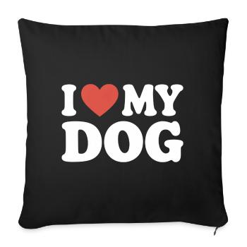 I love my dog Hundeliebe - Sofa pillowcase 17,3'' x 17,3'' (45 x 45 cm) - black - Front