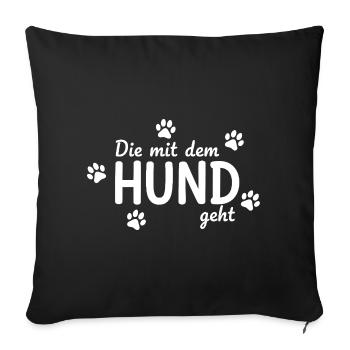 Celui avec le chien dit - Housse de coussin décorative 45 x 45 cm - noir - Devant