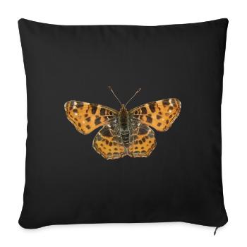 Carte du pays papillon - Housse de coussin décorative 45 x 45 cm - noir - Devant