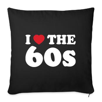 I Love Heart Sixties Retro Typography - Sofa pillowcase 17,3'' x 17,3'' (45 x 45 cm) - black - Front