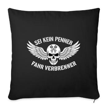 Ride Combustion Engine – Biker Skull Statement - Sofa pillowcase 17,3'' x 17,3'' (45 x 45 cm) - black - Front