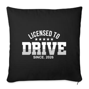 Driving License 2026 Driving Test Driving License Test - Sofa pillowcase 17,3'' x 17,3'' (45 x 45 cm) - black - Front