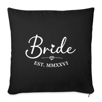 Bridal Heart Diamond EST MMXXVI - Sofa pillowcase 17,3'' x 17,3'' (45 x 45 cm) - black - Front