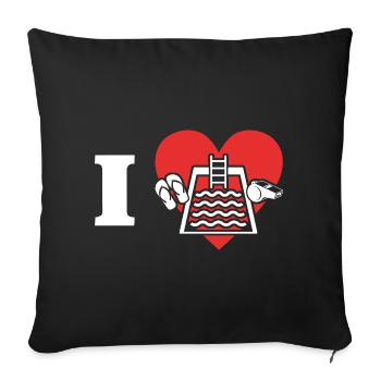 Les sauveteurs adorent les nageurs sauveteurs - Housse de coussin décorative 45 x 45 cm - noir - Devant