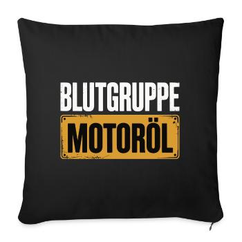 Groupe sanguin : conception du tournevis à huile moteur - Housse de coussin décorative 45 x 45 cm - noir - Devant