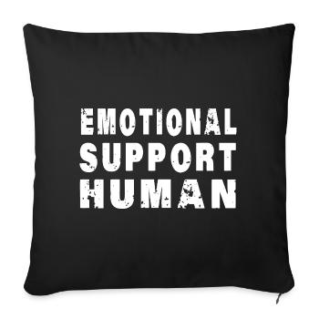 Soutien émotionnel humain - Housse de coussin décorative 45 x 45 cm - noir - Devant