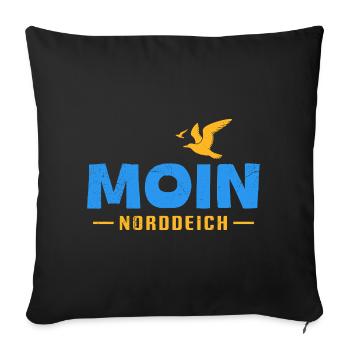 North Sea Holiday MOIN NORDDEICH Funny - Sofa pillowcase 17,3'' x 17,3'' (45 x 45 cm) - black - Front