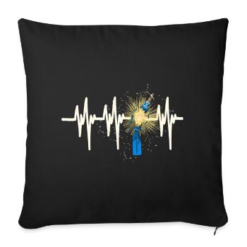 Fallas de Valencia Battement de cœur - Housse de coussin décorative 45 x 45 cm - noir - Devant