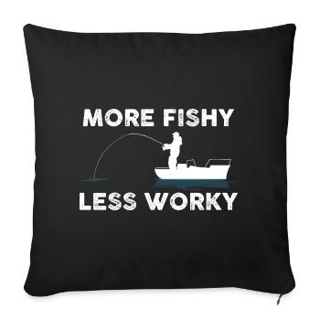 Angler Boat Joke - Sofa pillowcase 17,3'' x 17,3'' (45 x 45 cm) - black - Front