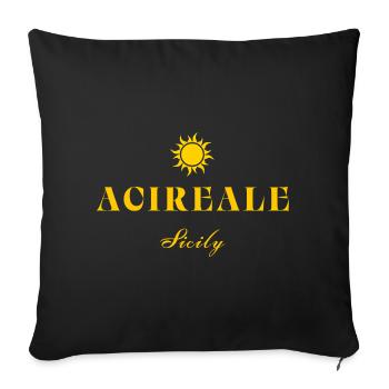 Crête solaire de l’Acireale Sicile - Housse de coussin décorative 45 x 45 cm - noir - Devant