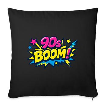 90er Boom Comic Explosion - Sofakissenbezug 45 x 45 cm - Schwarz - Vorne