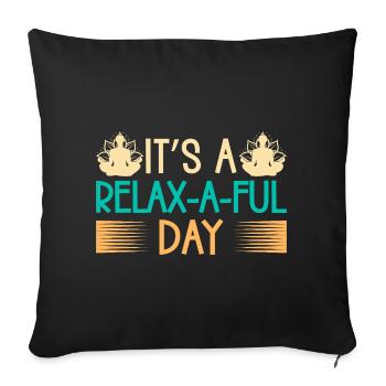 Yoga C’est une journée détente Yoga drôle - Housse de coussin décorative 45 x 45 cm - noir - Devant