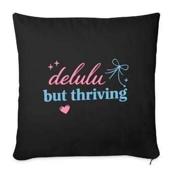 Delhu Thriving Script Logo - Sofakissenbezug 45 x 45 cm - Schwarz - Vorne