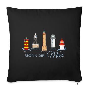 Gönn Dir Meer Leuchtturm Kollektion - Sofakissenbezug 45 x 45 cm - Schwarz - Vorne