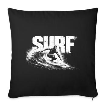 Cadeau de surf Surf Surf Surf de plage surfant de surf - Housse de coussin décorative 45 x 45 cm - noir - Devant