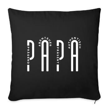 Minimalist PAPA - Vertical Typo Design - Sofakissenbezug 45 x 45 cm - Schwarz - Vorne
