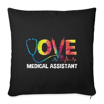 Medical Physician MFA - Sofa pillowcase 17,3'' x 17,3'' (45 x 45 cm) - black - Front