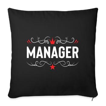 Manager Profession - Sofa pillowcase 17,3'' x 17,3'' (45 x 45 cm) - black - Front