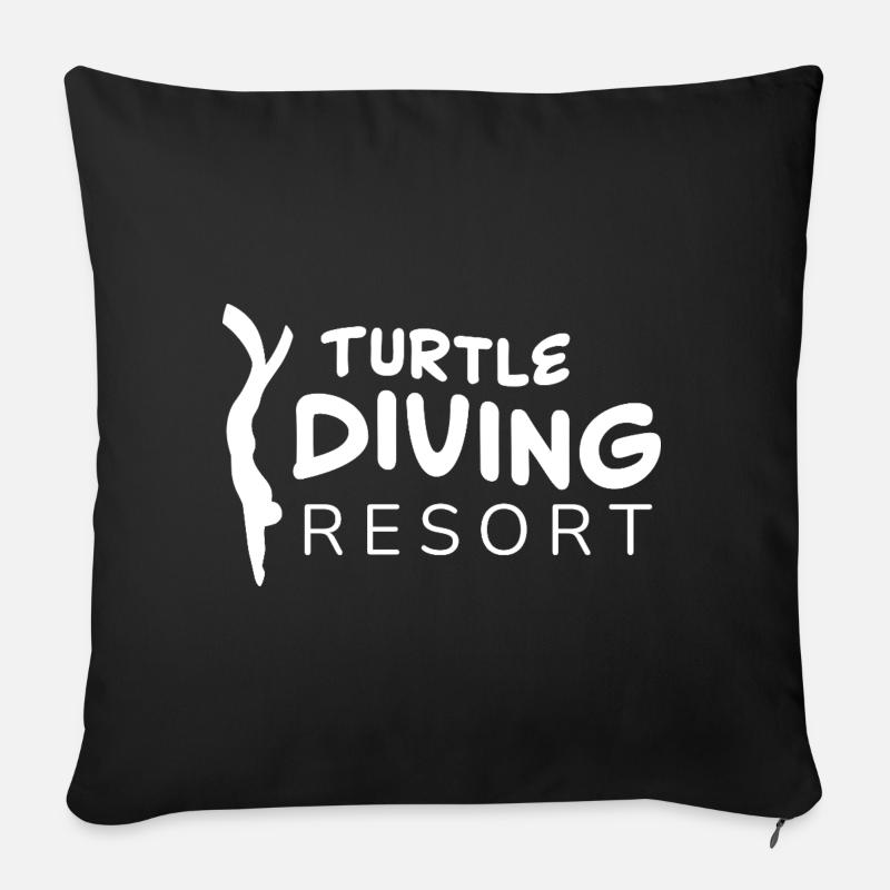 Schildkröten Tauchen Resort Logo - Sofakissenbezug 45 x 45 cm - Schwarz