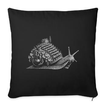 Weinbergschnecke - Sofakissenbezug 45 x 45 cm - Schwarz - Vorne