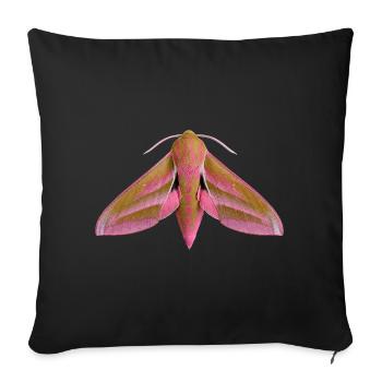 Elephant Hawk Moth Deilephila elpenor - Sofa pillowcase 17,3'' x 17,3'' (45 x 45 cm) - black - Front