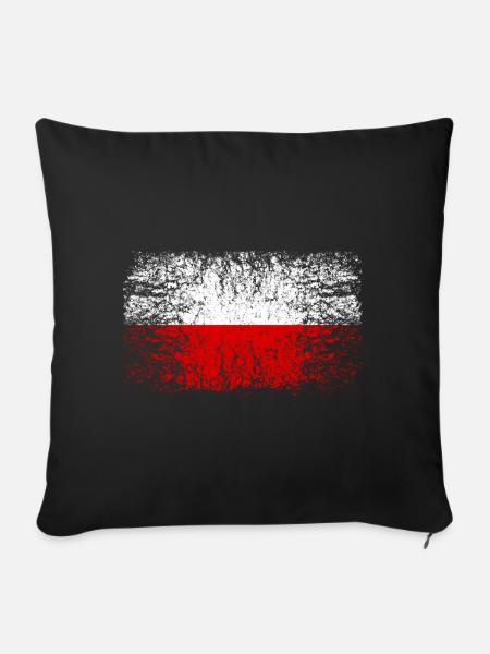 Poland 002 AllroundDesigns - Sofa pillowcase 17,3'' x 17,3'' (45 x 45 cm) - black