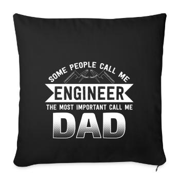Ingénieur papa papa cadeau papa Noël - Housse de coussin décorative 45 x 45 cm - noir - Devant