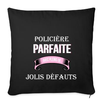Policie re cadeau humour - Housse de coussin décorative 45 x 45 cm - noir - Devant