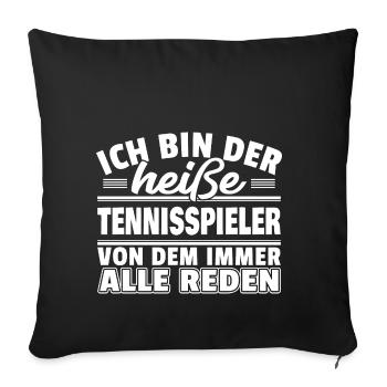 Heißer Tennisspieler - Sofakissenbezug 45 x 45 cm - Schwarz - Vorne