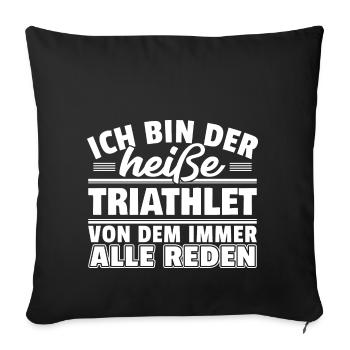 Heißer Triathlet - Sofakissenbezug 45 x 45 cm - Schwarz - Vorne